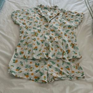 Uniqlo short tangerine pajama set S
